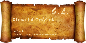 Olexa Lóránt névjegykártya