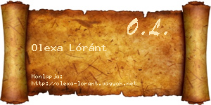 Olexa Lóránt névjegykártya